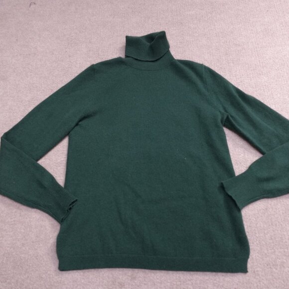 J.Crew Womens Sweater XS Green Solid Turtleneck Everyday Cashmere J6600 - Picture 1 of 9